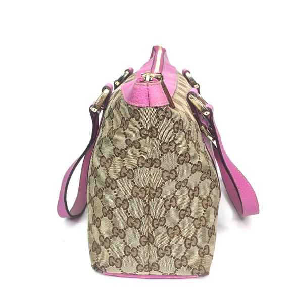 Authentic Gucci brown tote with pink leather - Picture 6 of 16